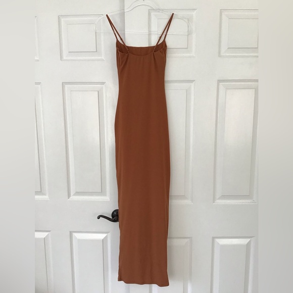 SKIMS Fits Everybody Long Slip Dress | Bronze - Picture 8 of 16